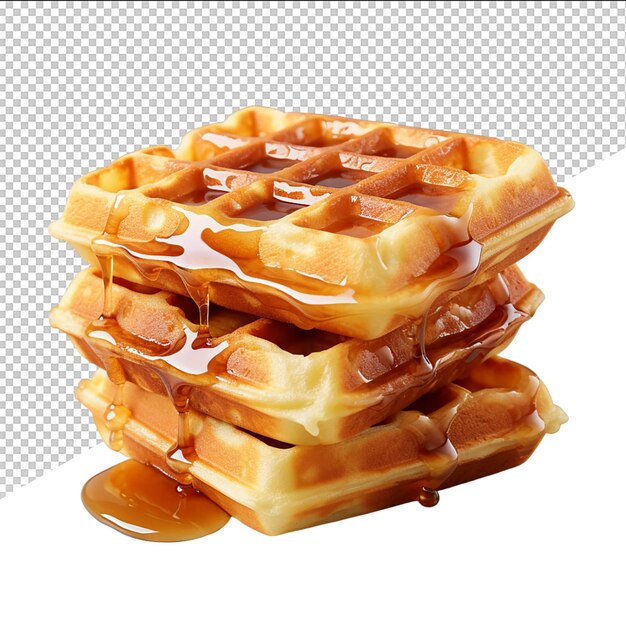 PSD a stack of waffles with syrup on them