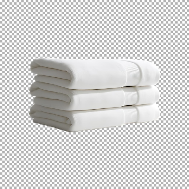 A stack of white towels with the words towels on them