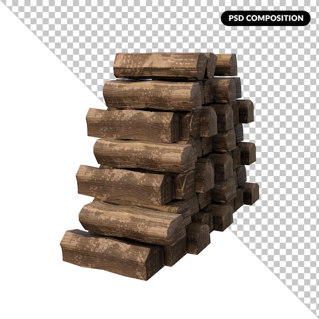 PSD stack of wooden blocks