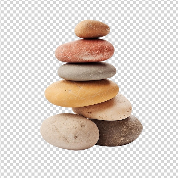 PSD stack of zen stones isolated on transparent background