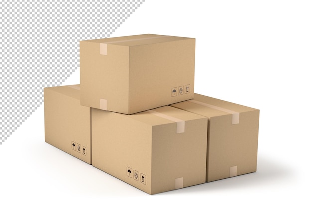 Stacked cardboard boxes mockup