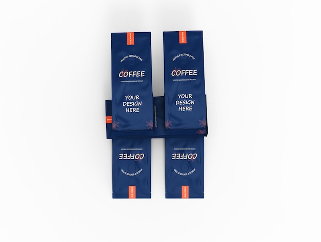 Stacked coffee mockup editable