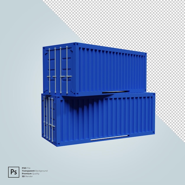 Stacked Container 3d illustration Premium Psd