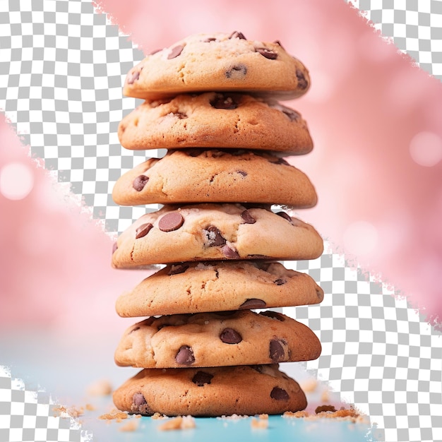 PSD stacked cookies isolated with transparent background