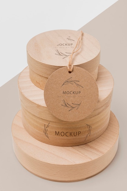 PSD stacked eco-friendly packaging cardboard boxes mock-up