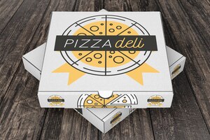 Mockup di scatola di pizza impilata
