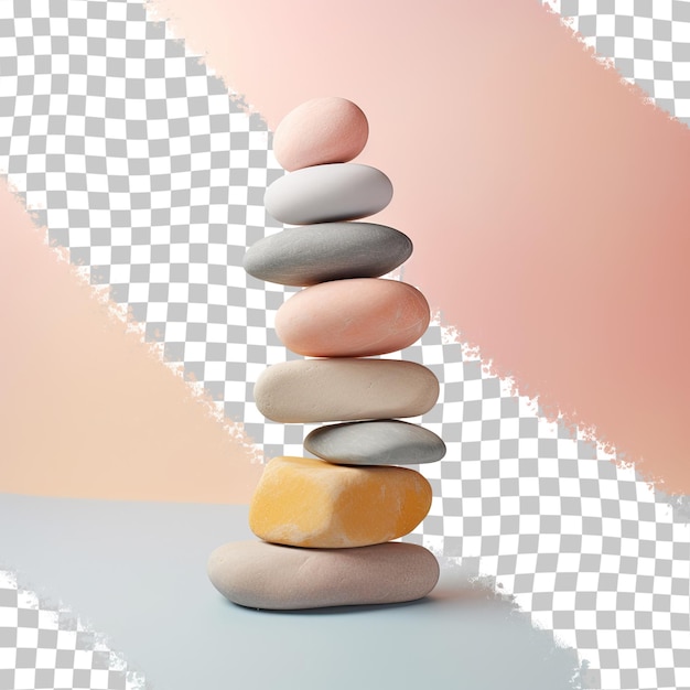 PSD stacked rocks placed alone against a transparent background