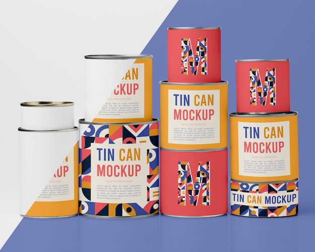 stacked tin cans