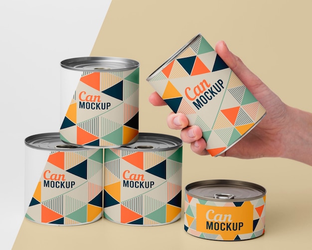 Stacked tin cans