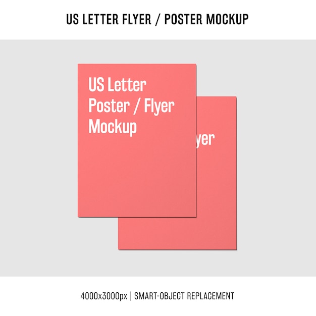 stacked us letter flyer or poster mockup