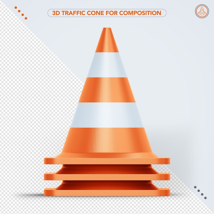 PSD stacks of 3d road cones