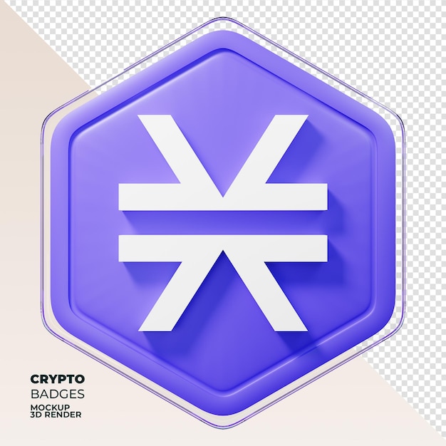 stacks stx badge 3d rendering coin