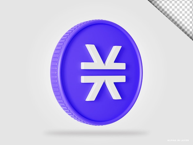 スタックstx暗号通貨コイン3Dレンダリングが分離されました