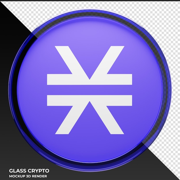 PSD stacks stx glass crypto coin 3d illustration