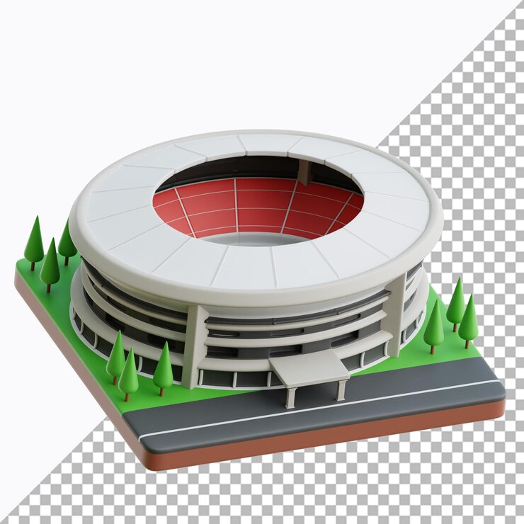 PSD иллюстрация здания стадиона в 3d
