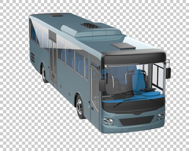 Stadsbus op transparante achtergrond 3D-rendering illustratie