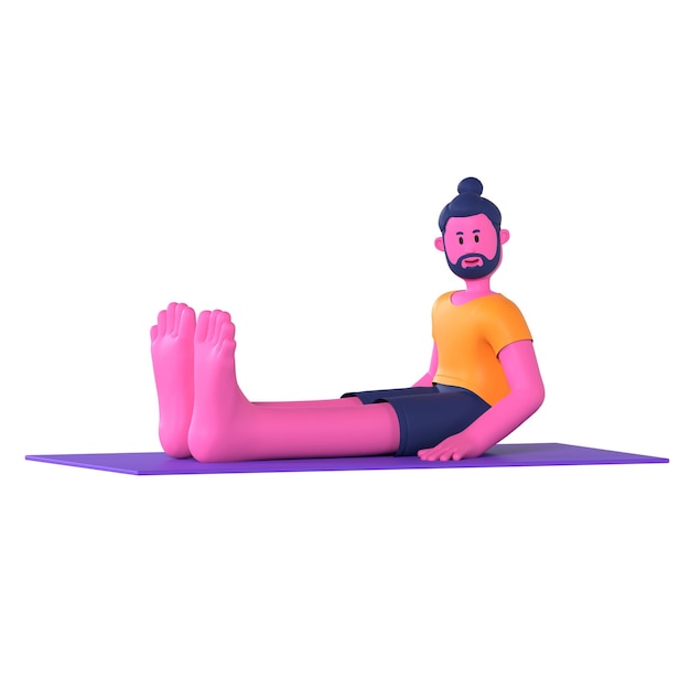 PSD staff dandasana yoga esercizio di posa maschile