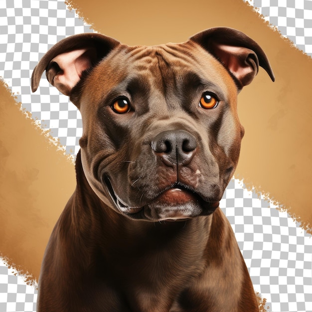 PSD staffy dog against transparent background