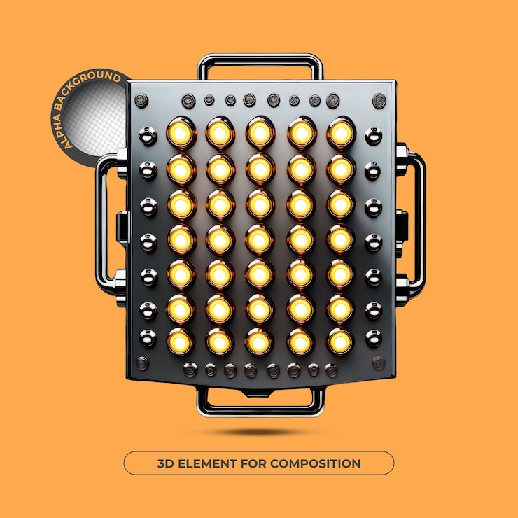 PSD stage lighting 3d element for composition