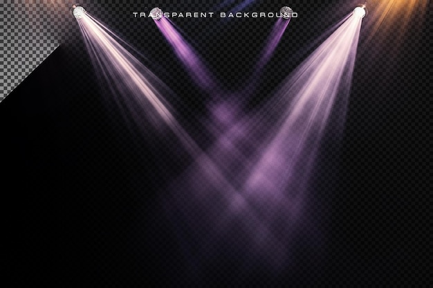 PSD stage lighting spotlighting on transparent background