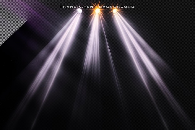 PSD stage lighting spotlighting on transparent background