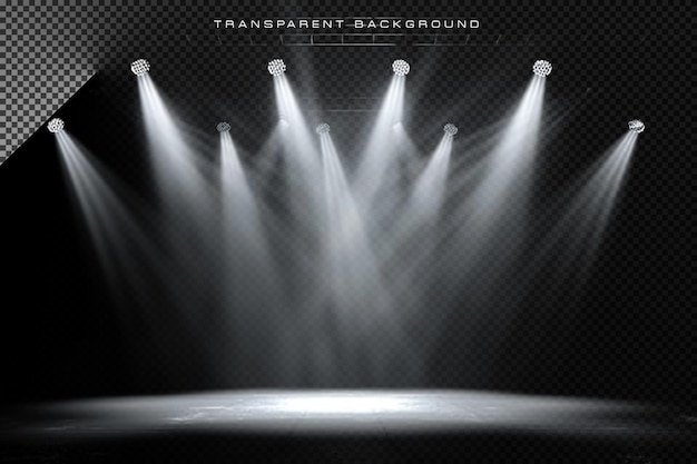 Stage lighting on transparent background