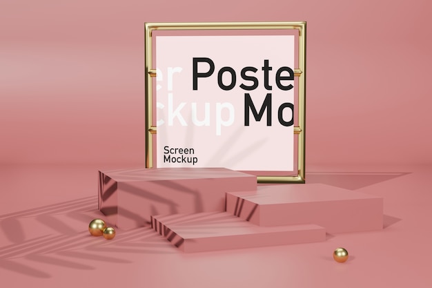 Display mockup palco con mockup poster