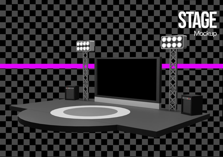 PSD stage mockup for events and presentations