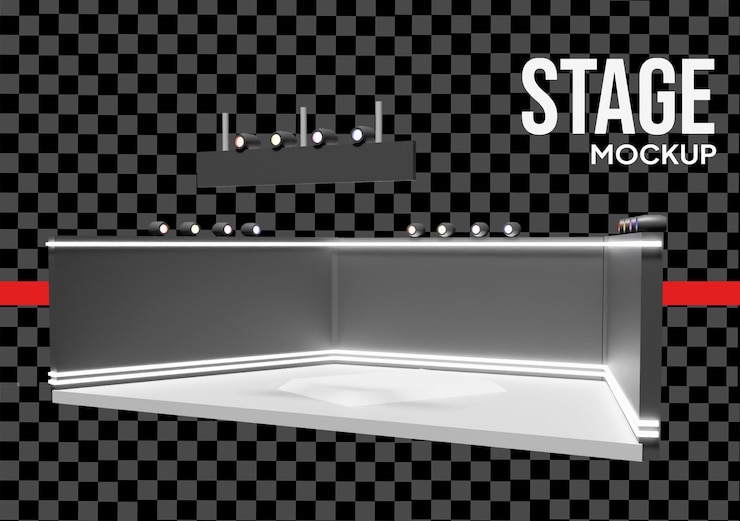 PSD stage mockup for presentations and events