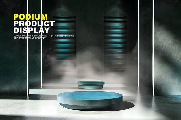 PSD stage podium scene display mockup for product presentation interior scene for product showcase