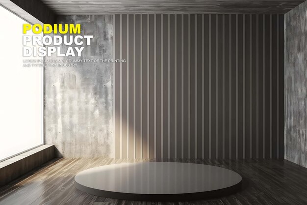 PSD stage podium scene display mockup for product presentation interior scene for product showcase