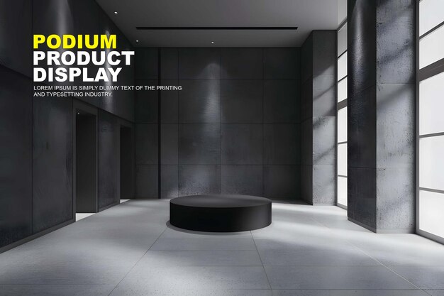 Stage podium scene display mockup for product presentation interior scene for product showcase