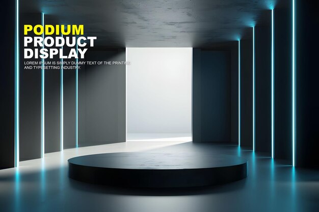 PSD stage podium scene display mockup for product presentation podium for product display showcase