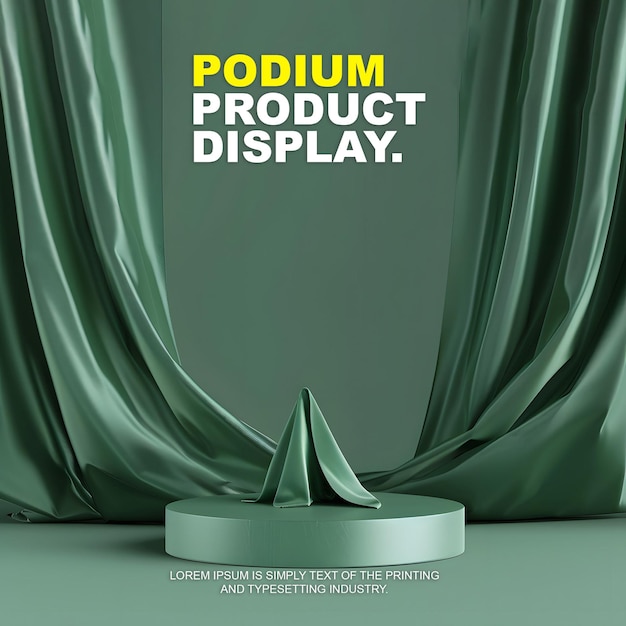 PSD stage podium scene display mockup for product presentation podium for product display showcase