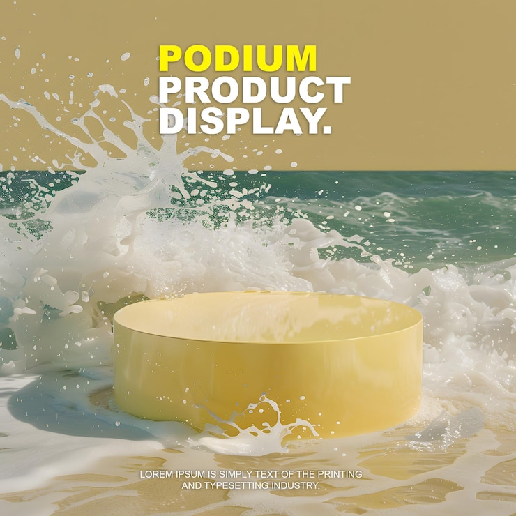 PSD stage podium scene display mockup for product presentation podium for product display showcase