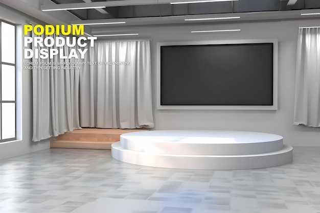 PSD stage podium scène display mockup voor product presentatie podium voor product display showcase