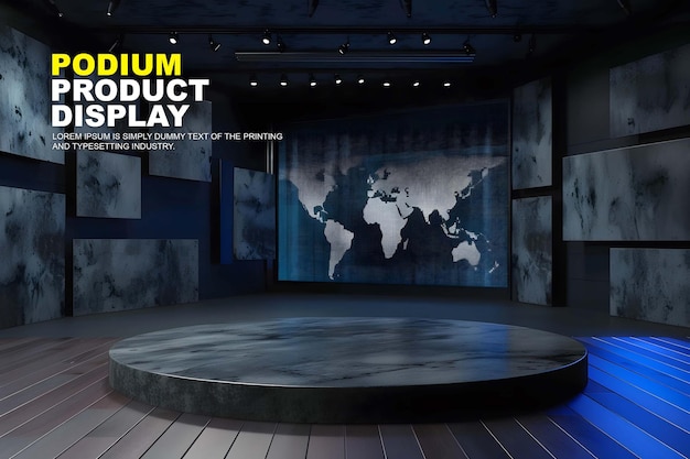 PSD stage podium scène display mockup voor product presentatie podium voor product display showcase