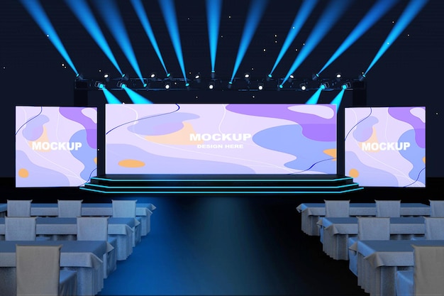 PSD stage screen mockup design