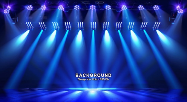 a stage with lights on it and the words back to the back