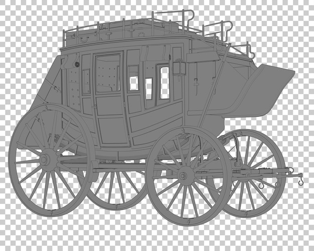 PSD 透明な背景 3 d レンダリング図に分離された駅馬車