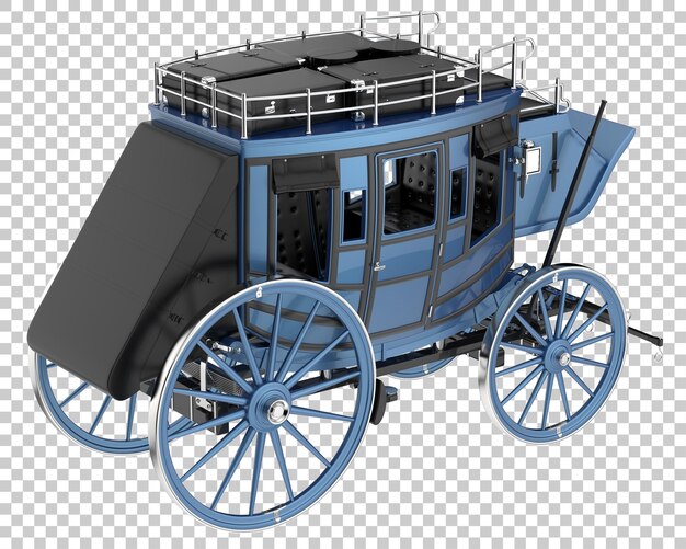 Stagecoach isolato su sfondo trasparente 3d rendering illustrazione