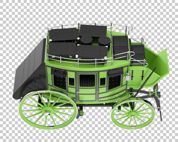 Stagecoach isolato su sfondo trasparente 3d rendering illustrazione