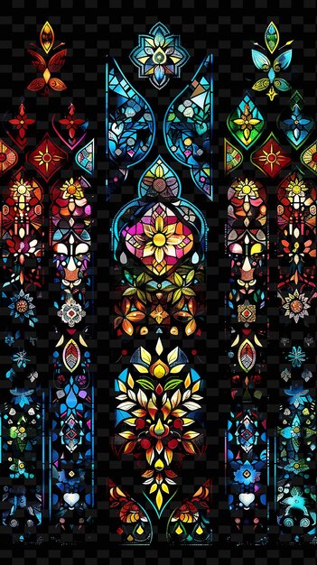 PSD stained glass trellises pixel art met kleurrijke en ingewikkelde creatieve textuur y2k neon item designs