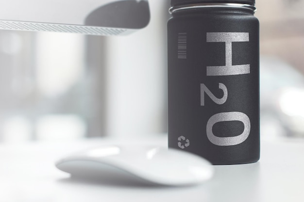 PSD stainless steel bottle mockup