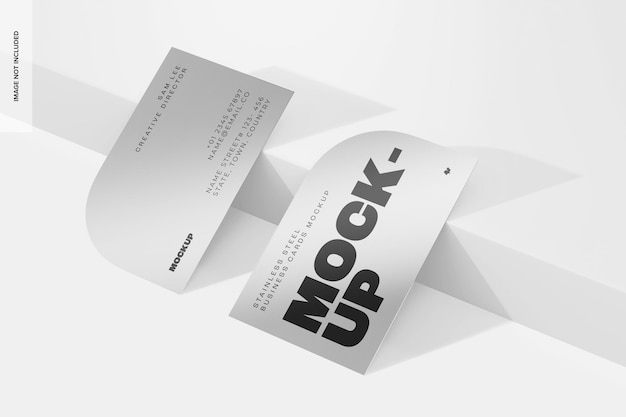 stainless steel business cards mockup