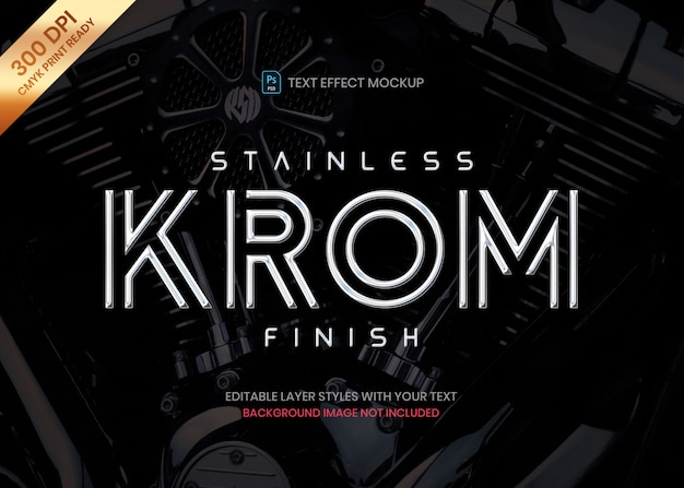 stainless steel chrome logo text effect template
