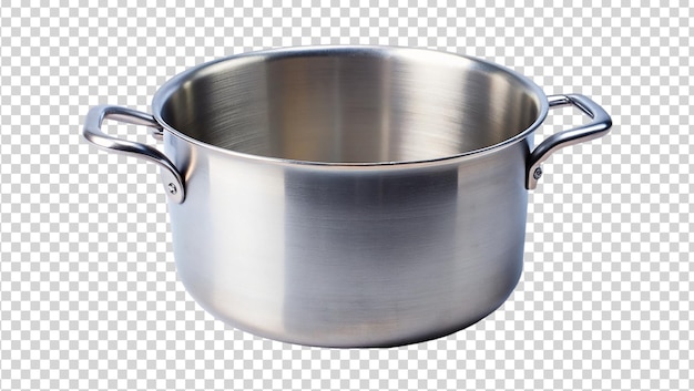 Stainless steel cooking pot isolated on transparent background