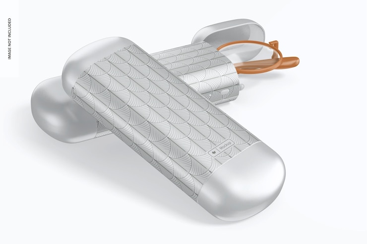 PSD stainless steel glasses case mockup, stacked