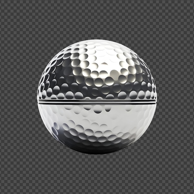 PSD Мяч для гольфа из нержавеющей стали, изолированный на прозрачном и белом фоне