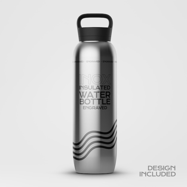 Stainless Steel Insulated Water Bottle Mockup